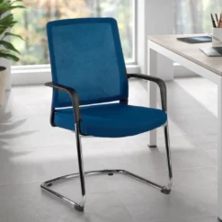 Silla confidente Dante patín, respaldo ergonómico red
