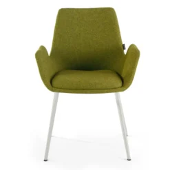 Silla Confidente Elodie, 4 Patas, brazos tapizados, Estructura metálica
