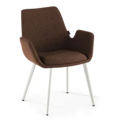 Silla Confidente Elodie, 4 Patas, brazos tapizados, Estructura metálica
