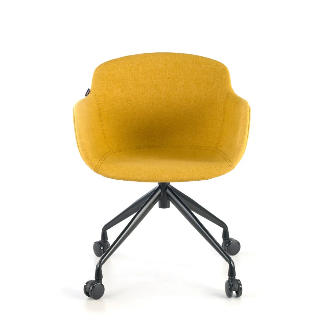 Silla Confidente Ivonne, Giratoria con ruedas, Tapizada