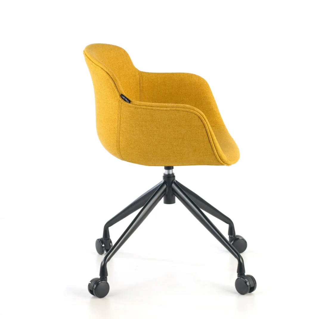 Silla Confidente Ivonne, Giratoria con ruedas, Tapizada