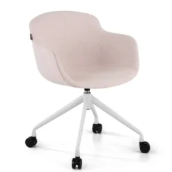 Silla Confidente Ivonne, Giratoria con ruedas, Tapizada