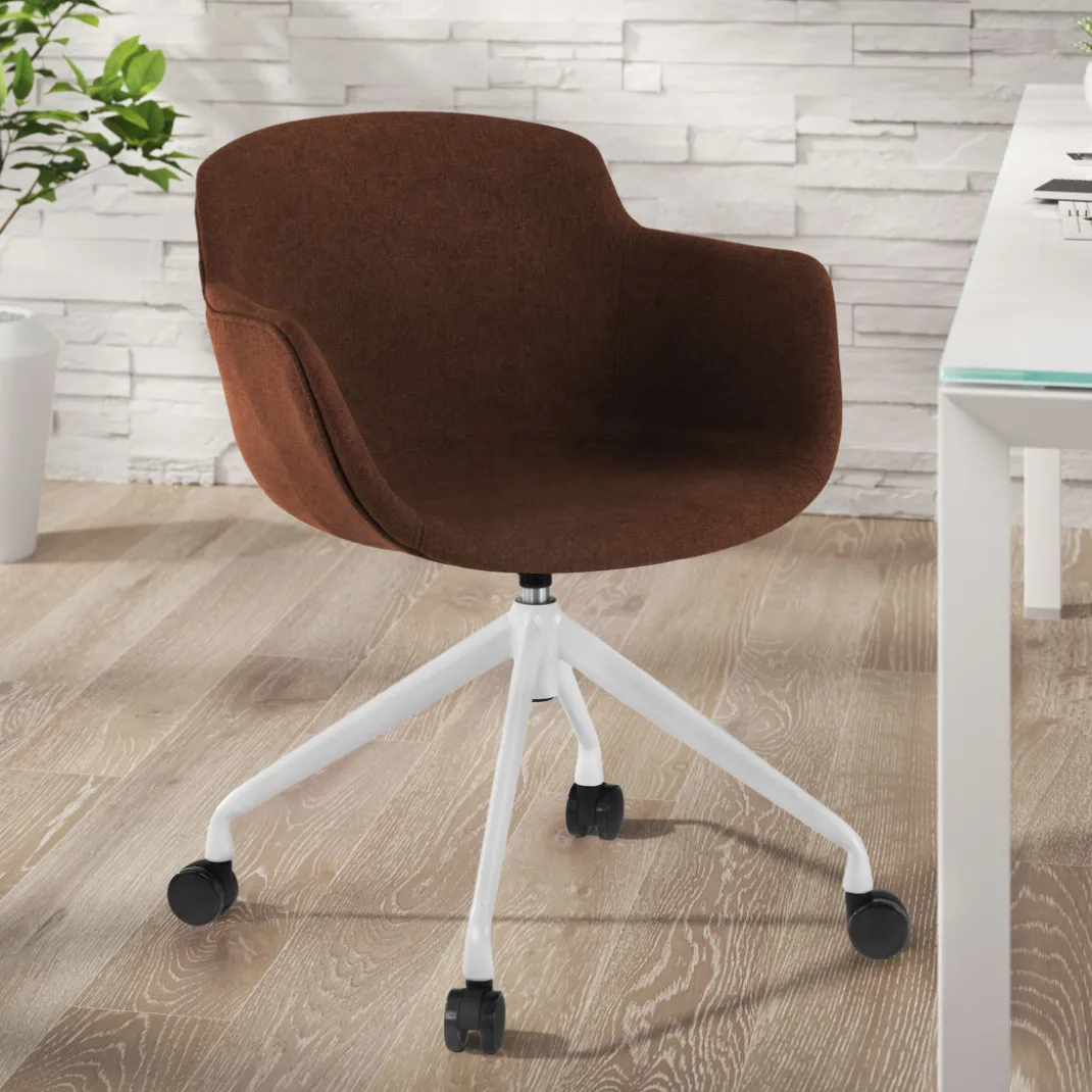 Silla Confidente Ivonne, Giratoria con ruedas, Tapizada