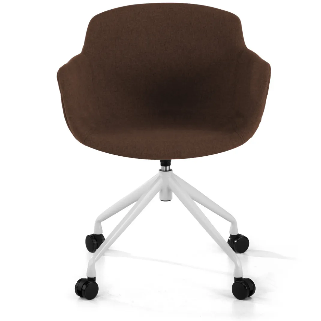 Silla Confidente Ivonne, Giratoria con ruedas, Tapizada