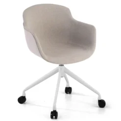 Silla Confidente Ivonne, Giratoria con ruedas, Tapizada