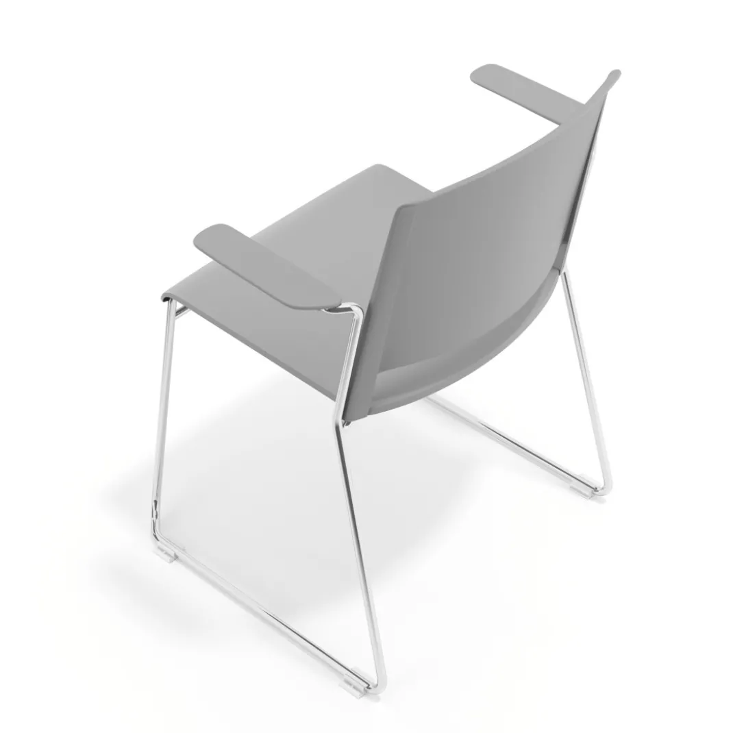 Silla confidente Lotus, estructura patin Brazos