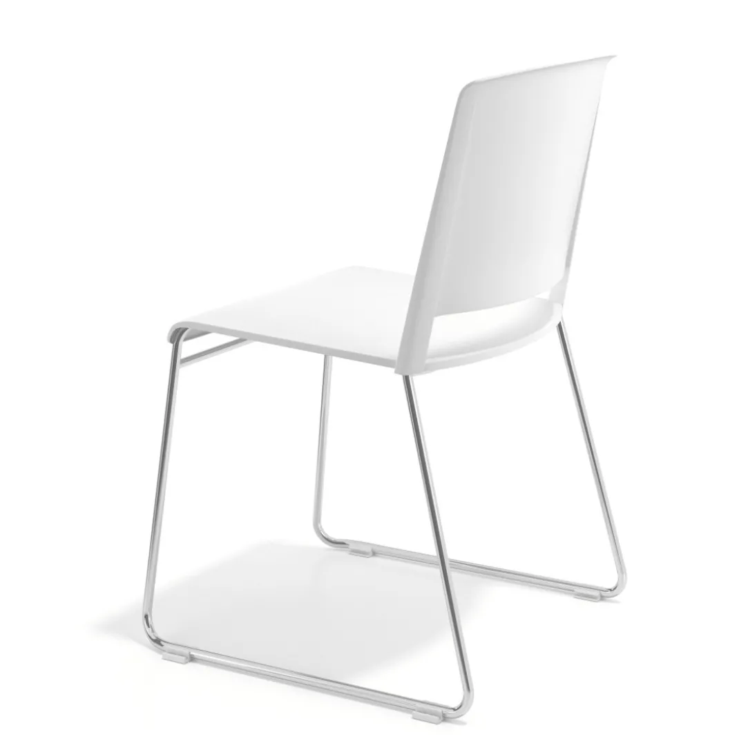 Silla confidente Lotus, estructura patin