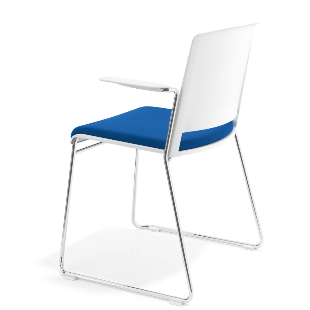 Silla Confidente tapizada con brazos Lotus