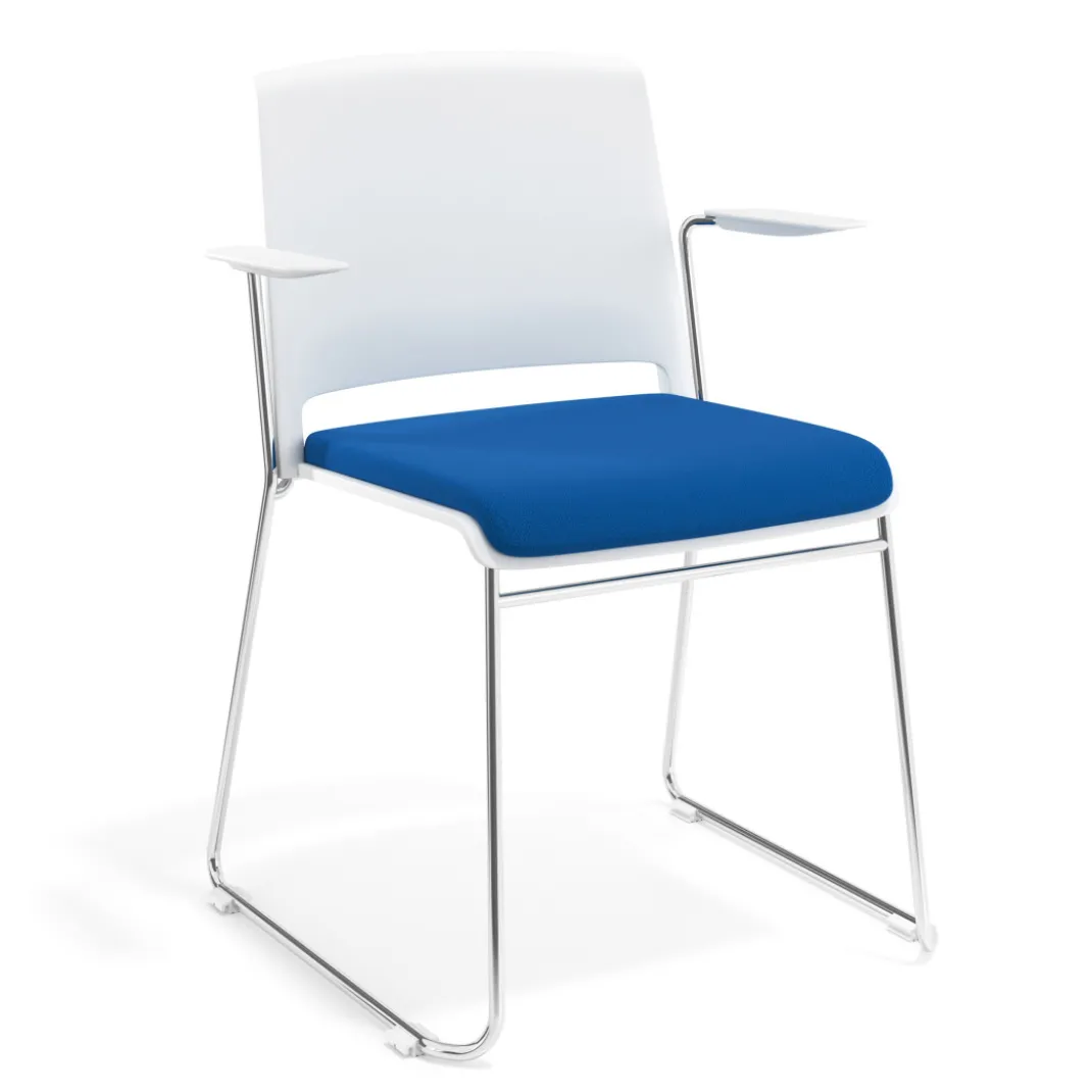 Silla Confidente tapizada con brazos Lotus