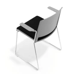 Silla Confidente tapizada con brazos Lotus