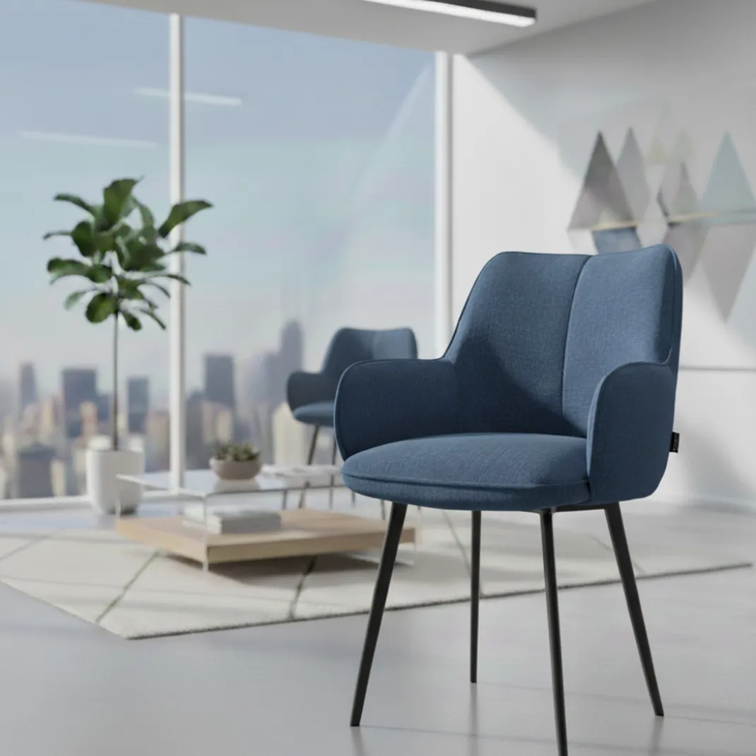 Silla confidente tapizada Gala, estructura 4 patas