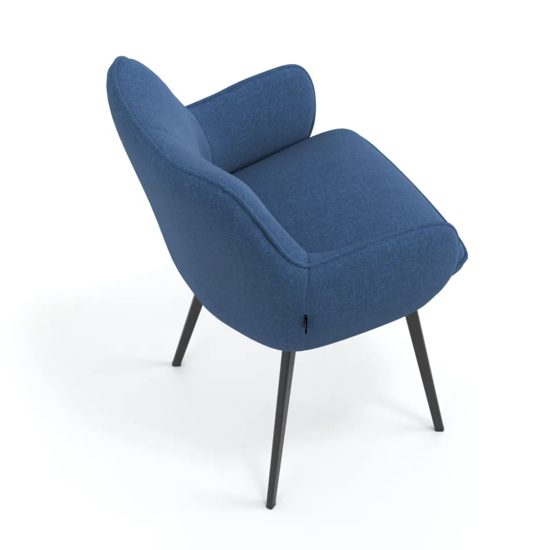 Silla confidente tapizada Gala, estructura 4 patas