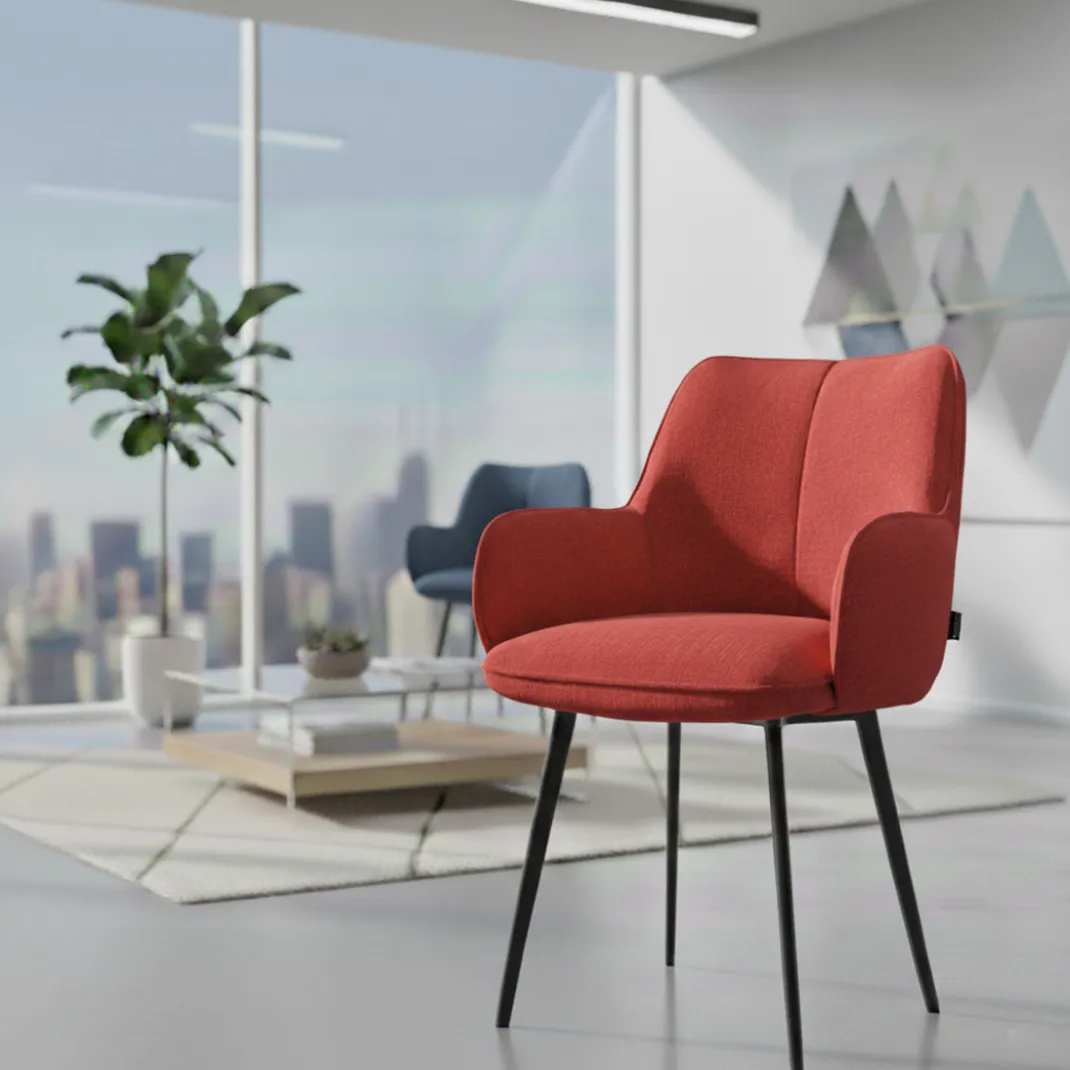Silla confidente tapizada Gala, estructura 4 patas