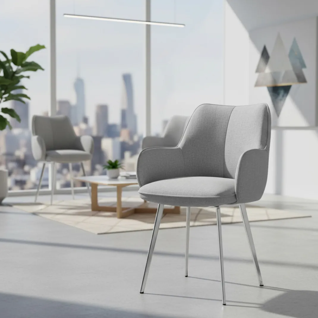 Silla confidente tapizada Gala, estructura 4 patas