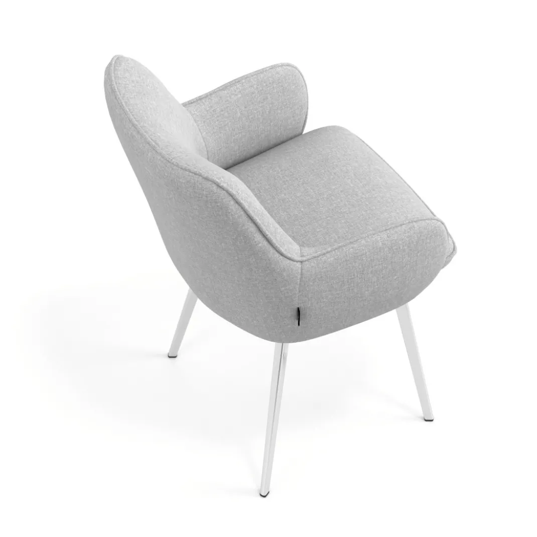 Silla confidente tapizada Gala, estructura 4 patas