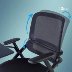 Silla con pala plegable Flexia, respaldo de red, con ruedas