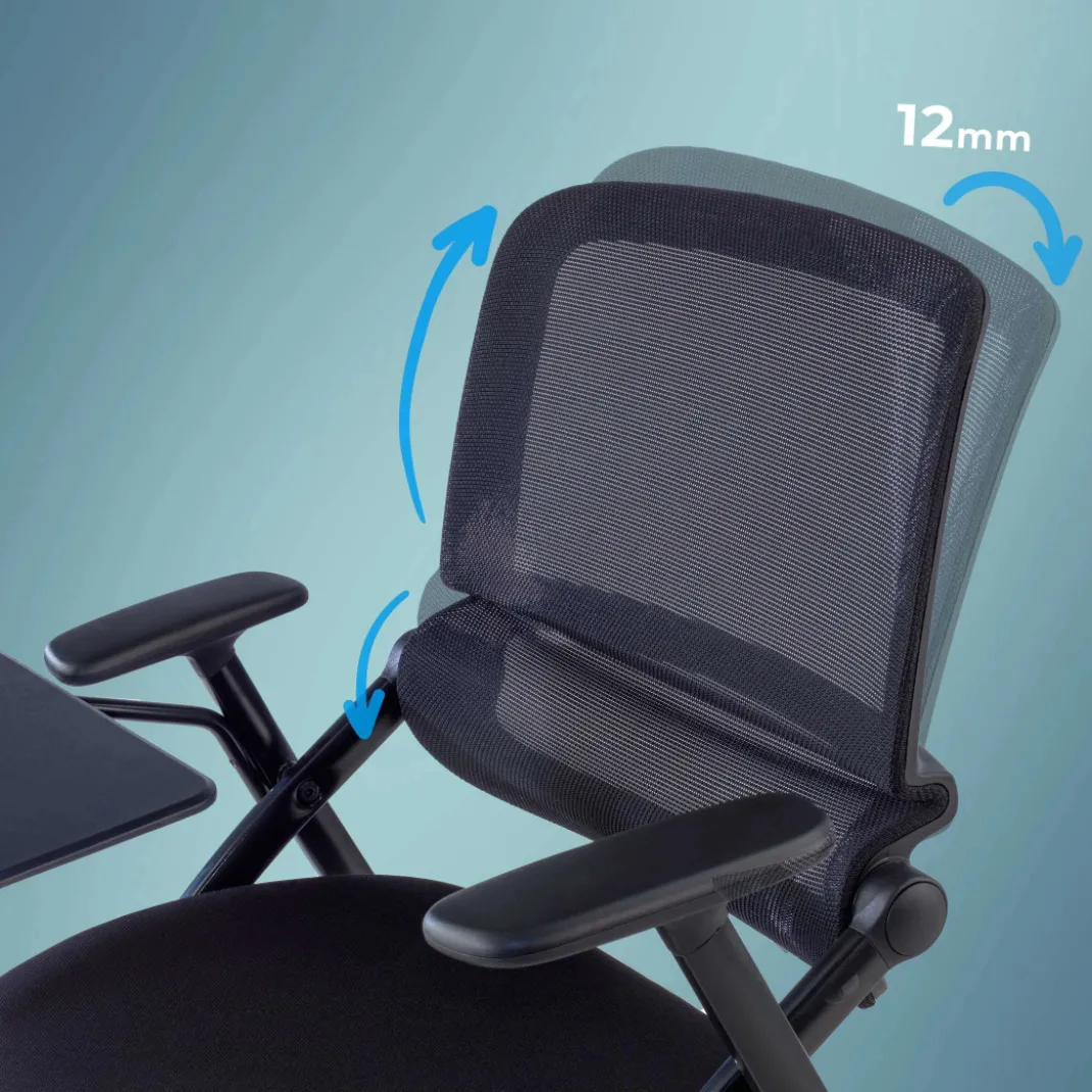 Silla con pala plegable Flexia, respaldo de red, con ruedas