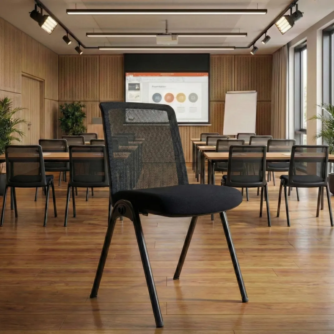 Silla de conferencias Versa, respaldo de red, apilable
