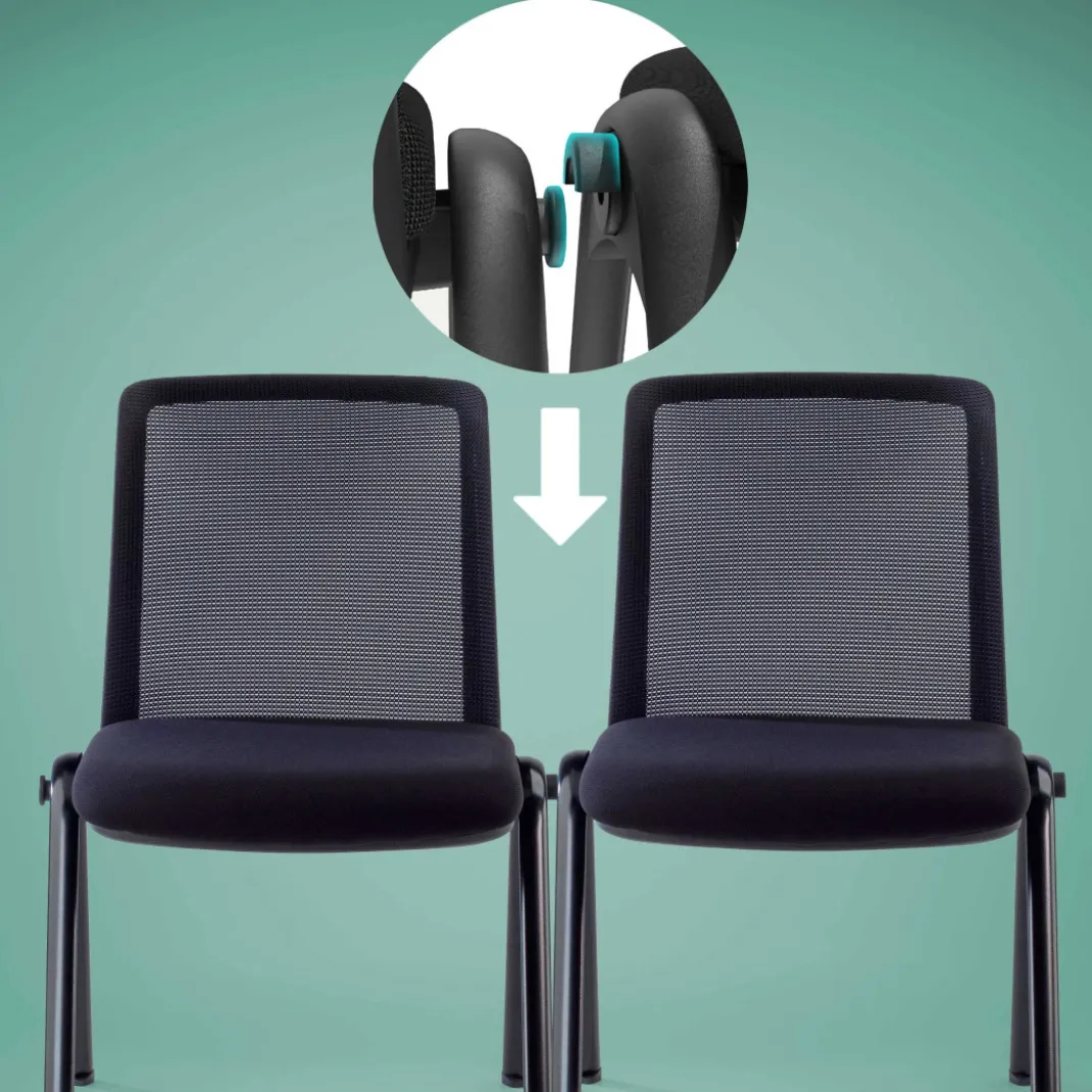 Silla de conferencias Versa, respaldo de red, apilable