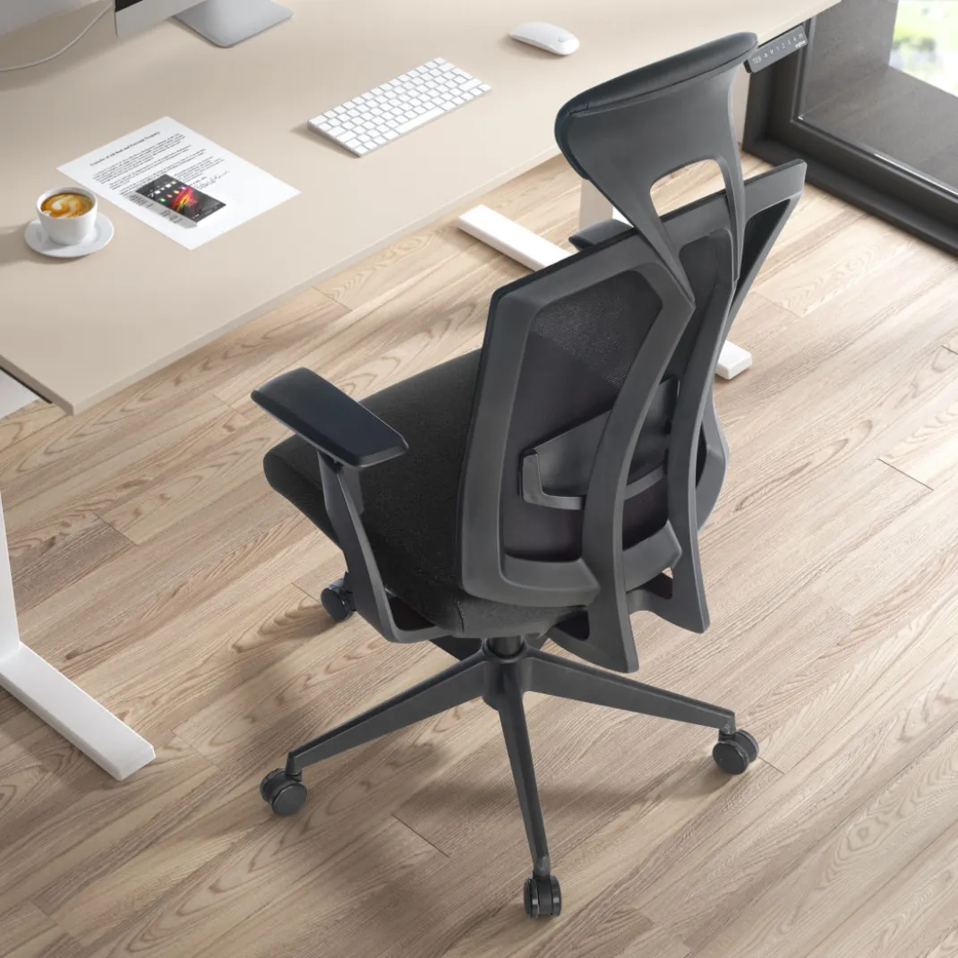 Silla de oficina Baron, reposacabezas, brazos 3D, red