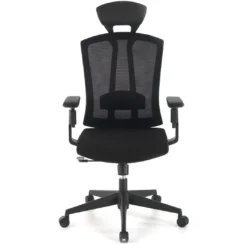 Silla de oficina Baron, reposacabezas, brazos 3D, red