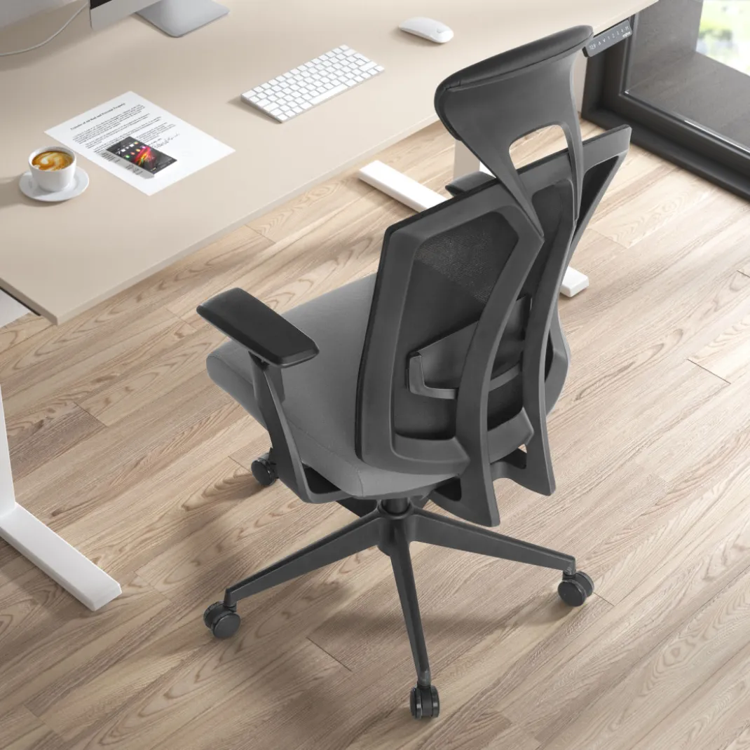 Silla de oficina Baron, reposacabezas, brazos 3D, red
