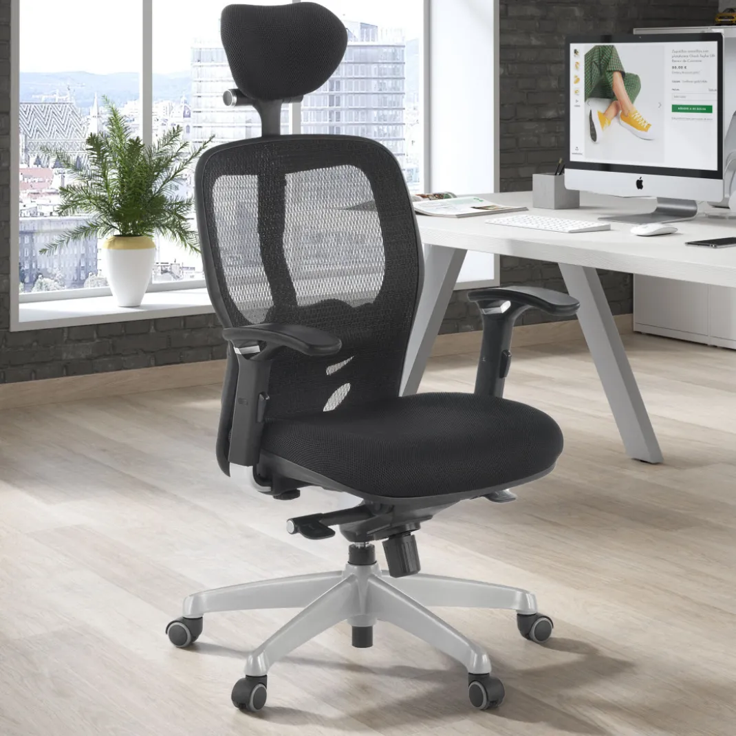Silla de oficina ergonómica Madonna con reposacabezas