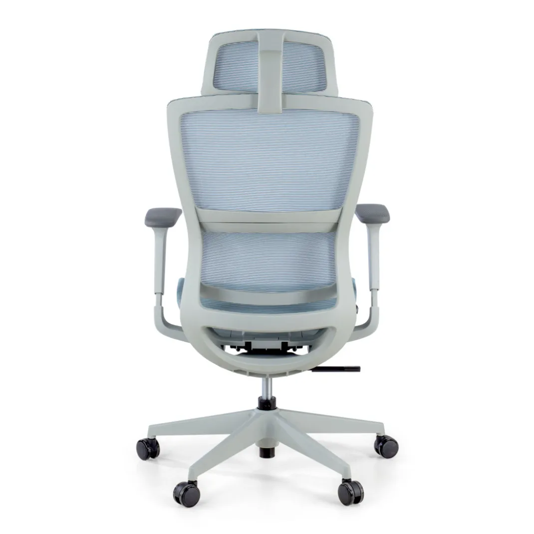Silla de oficina Gravity White, reposacabezas, brazos 3D, red