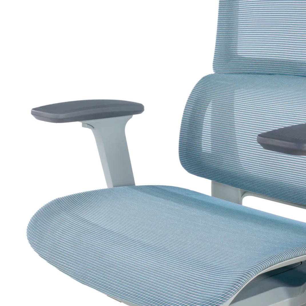 Silla de oficina Gravity White, reposacabezas, brazos 3D, red