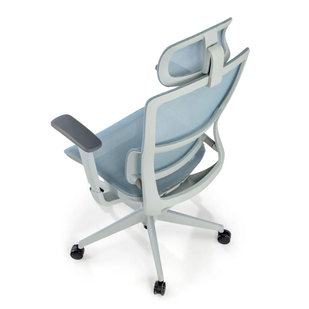 Silla de oficina Gravity White, reposacabezas, brazos 3D, red