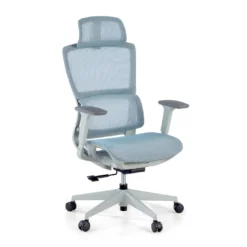 Silla de oficina Gravity White, reposacabezas, brazos 3D, red