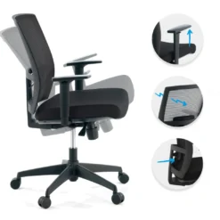 Silla de oficina Kendo, brazos ajustables, red