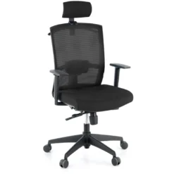 Silla de oficina Kendo, brazos ajustables, reposacabezas, red