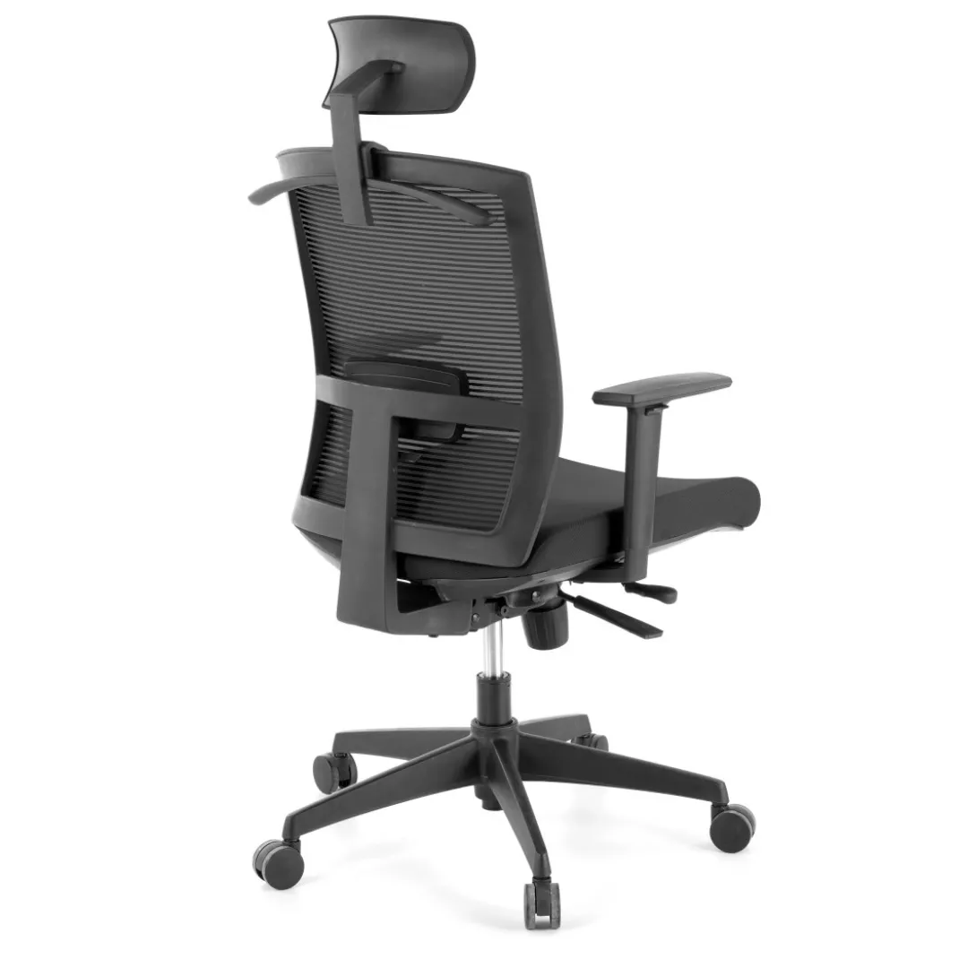 Silla de oficina Kendo, brazos ajustables, reposacabezas, red