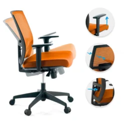 Silla de oficina Kendo, brazos ajustables, red