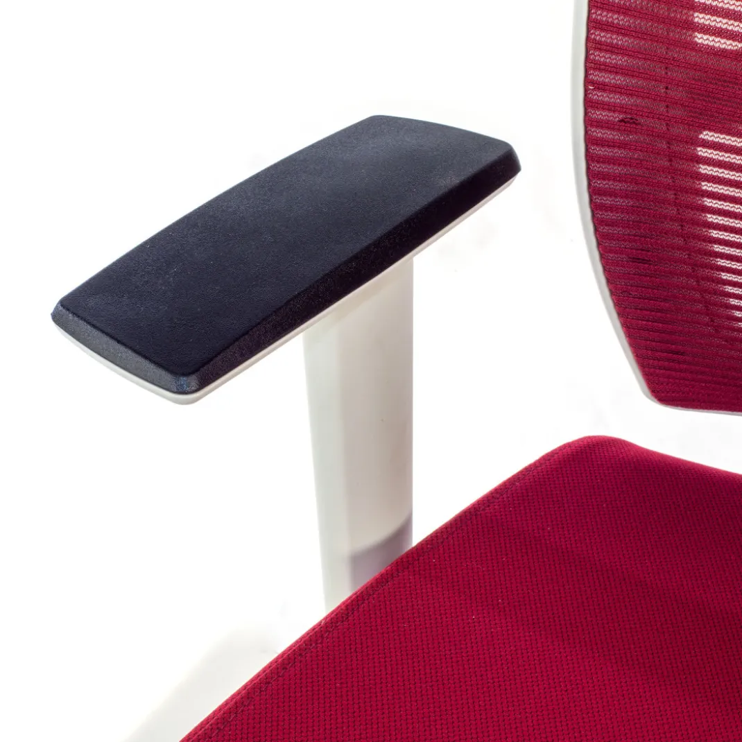 Silla de oficina Kendo white, brazos ajustables, reposacabezas, red