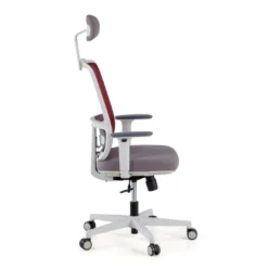 Silla de oficina Sugar white con reposacabezas