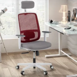 Silla de oficina Sugar white con reposacabezas