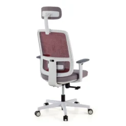 Silla de oficina Sugar white con reposacabezas