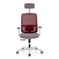 Silla de oficina Sugar white con reposacabezas