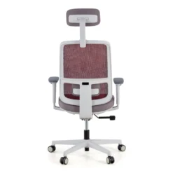Silla de oficina Sugar white con reposacabezas