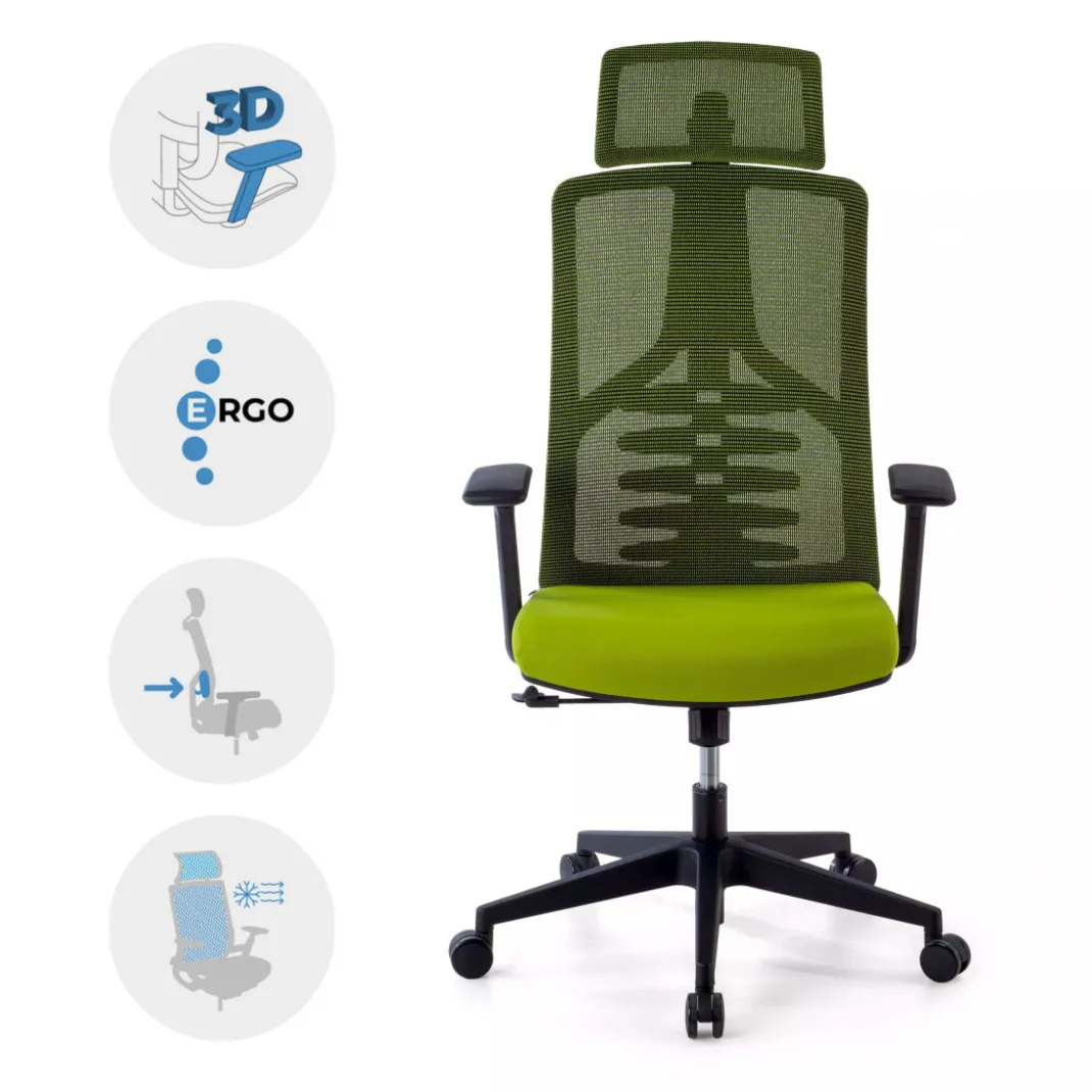 Silla de oficina Tekno, respaldo ergonómico, mecanismo sincronizado