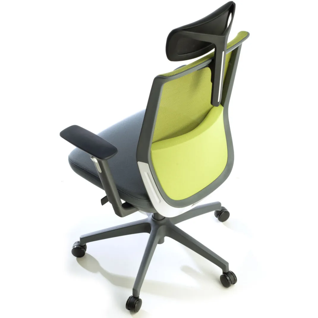 Silla de oficina Wind, respaldo ergonómico, brazos 3D, reposacabezas