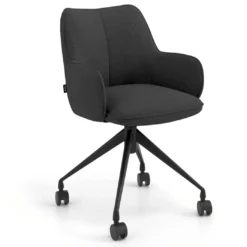 Silla de reuniones con ruedas Gala, estructura giratoria