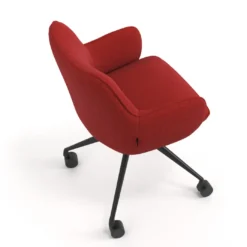 Silla de reuniones con ruedas Gala, estructura giratoria