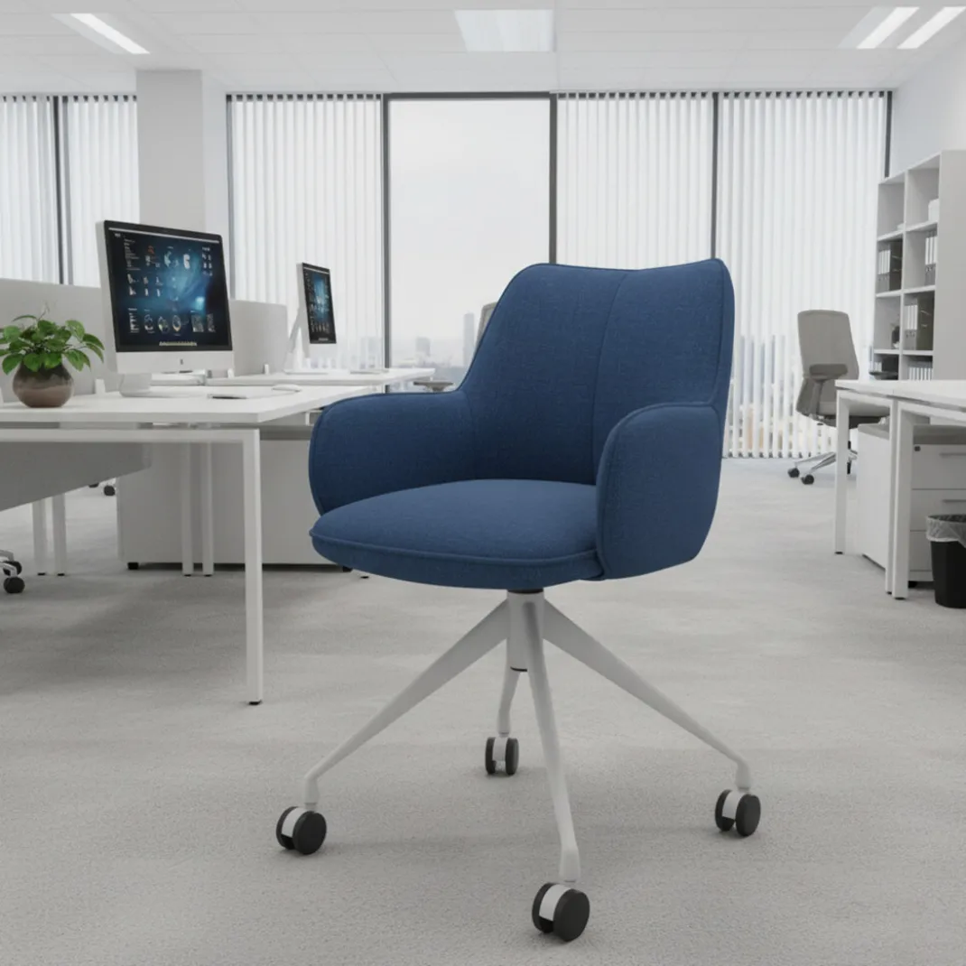 Silla de reuniones con ruedas Gala, estructura giratoria