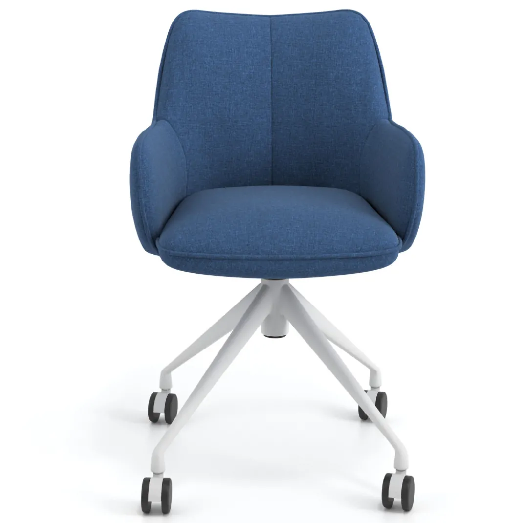 Silla de reuniones con ruedas Gala, estructura giratoria