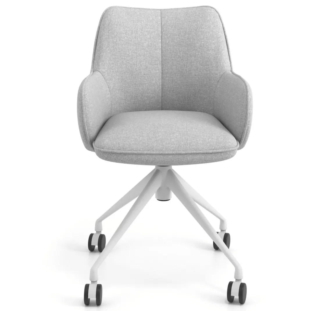 Silla de reuniones con ruedas Gala, estructura giratoria