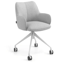 Silla de reuniones con ruedas Gala, estructura giratoria
