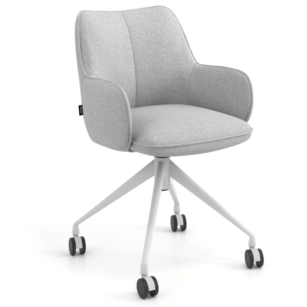 Silla de reuniones con ruedas Gala, estructura giratoria